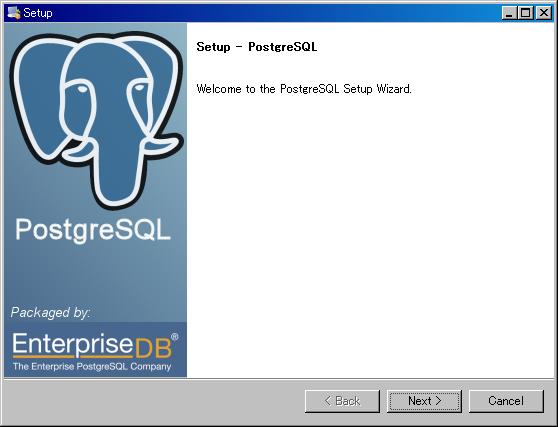 ダウンロードしたファイルを実行し PostgreSQL をインストールします