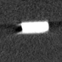 線が通り抜けるアルミ板の厚さと幅の差はスライス厚測定の結果に影響する CT num ber 250 200 150 100 H elicalscan 結果