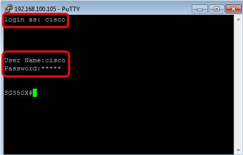 パテを使用して SSH によって今正常にスイッチの CLI にリモートアクセスする必要があります ターミナルを使用して SSH