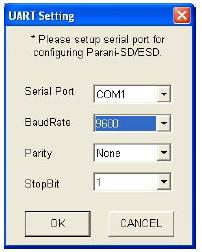 Parani-SD スレーブ側機器の設定 Parani-WIN を起動します アイコンをダブルクリックしてください すると 以下のようなプロンプトが出ます Parani-SD