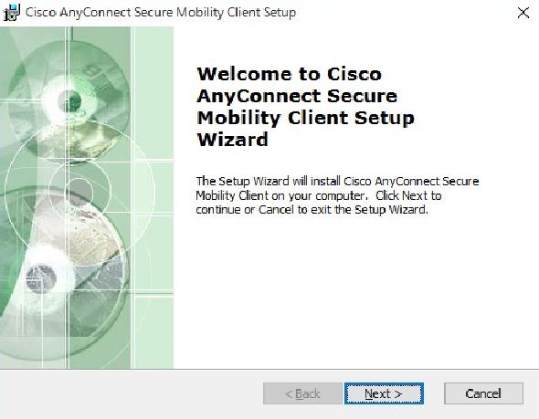 6 Windows OS(Windows 10) Windows 10 にてセキュアリモートアクセスサービスをご利用いただくには以下の手順で行ってください 2 ご利用までの流れ の 利用者さまにて行う作業 に該当する作業となります 6-1 インストールお客さまサポートサイトより事前に Cisco Anyconnect クライアントソフトウェアをダウンロードする必要があります