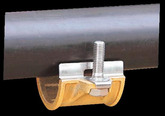 ステンレスプレートが管を保護 ボルトの脱落を防止するため 施工性がアップしました 取出口径 形状 管に固定 押す