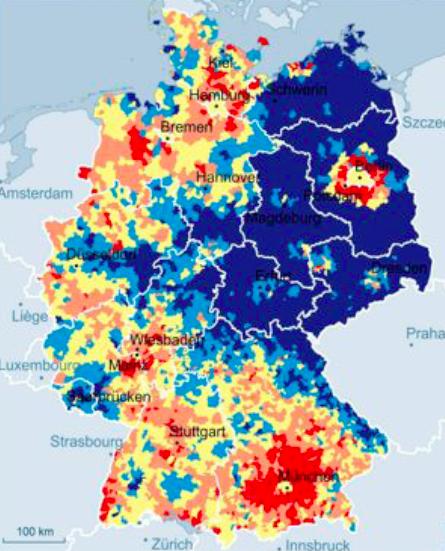 ドイツの人口増減 機能の 集約とネットワーク 4