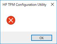 以上で作業完了です < 参考 > エラーが出てしまい HP TPM Configuration Utility が起動しない場合 事前準備 にて説明の通り 変換ツールは BIOS