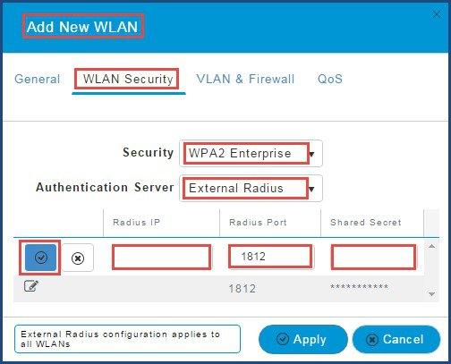 [ 共有秘密 (Shared Secret)]:RADIUS サーバによって使用される ASCII 形式の秘密 キーを入力します [ ゲスト (Guest)]: コントローラによって ゲストユーザ専用の WLAN におけるゲストユーザアクセスを可能にします この WLAN をゲストユーザアクセス専用に設定するには [ セキュリティ (Security)] で [ ゲスト (Guest)]