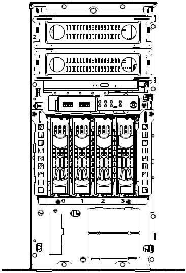 5 型 HDD ケージ (N8154-79) 実装時 フロントベゼルを開いた状態 3.