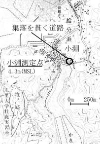 Detailed map of Kobuchi, Oshika Town, the ground, and the ground is at 40cm higher Miyagi