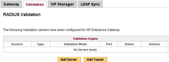 VIP RADIUS 1. VIP Validation Add Server 2.