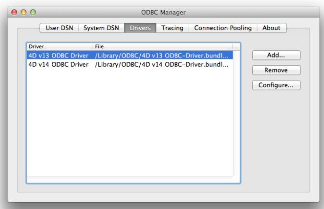 OS X での ODBC Driver のアンインストール 4D ODBC Driver をアンインストールするためには アプリケーションのユーティリティフォ ルダ内にある