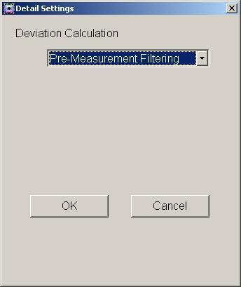 共通設定 (10/12): Detail Settings Deviation を計算するタイミングを設定します (Modulation = 2FSK/4FSK) Pre-Measurement Filtering: Measurement Filter を通す前に Deviation を計算