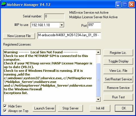 SIM Moldplus Server Manager SIM SIM PC Moldplus Server NetHASP SIM Windows CNC Software Windows CNC Software, Inc.