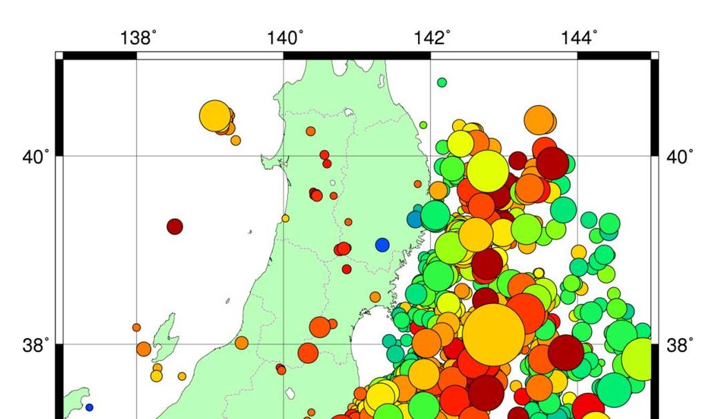 活発な余震活動および誘発地震 平成 23 年 3 月 1
