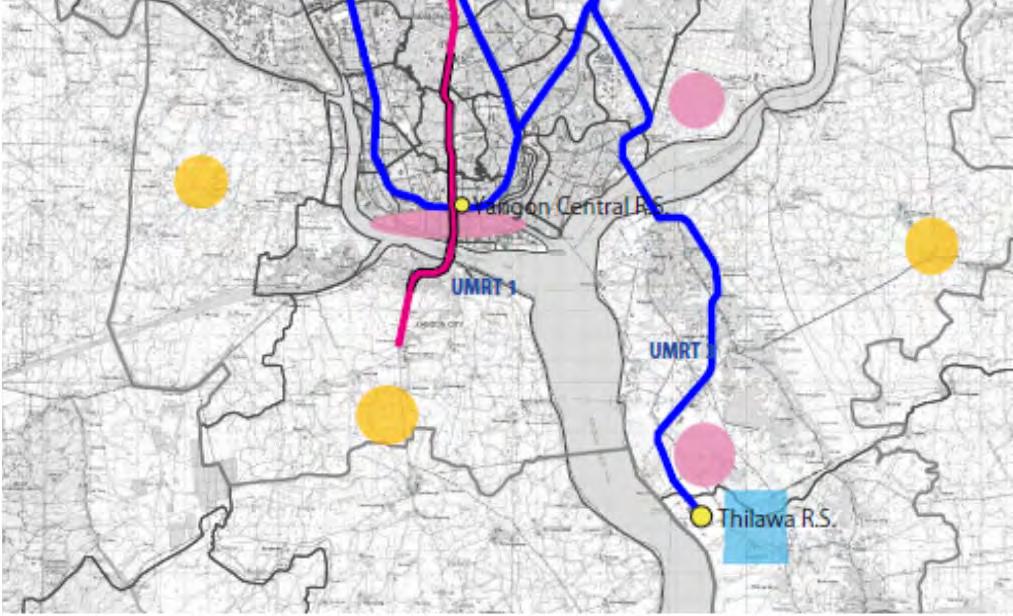 交通ネットワーク計画 UMRT 地下区間 UMRT 2035 年鉄道網代替案 既存鉄道 ( 改良対象 ) : CBD/
