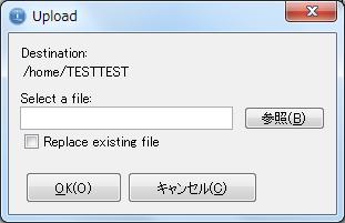ボタンをクリックし 対象のファイルを選択します すでに IFS 上の転送先に同じ名前のファイルがあった場合に ファイルを上書きをする場合は Replace existing file をチェックします 設定を確認し OK