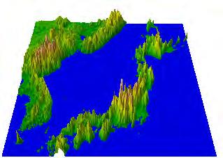 気象庁現業数値予報モデルの地形 全球モデル