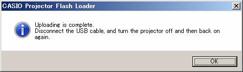 表示される ファイルを開く ダイアログ上でファームウェアデータ (.cpr) を選択し [ 開く ] をクリックする CASIO Projector Flash Loaderウィンドウに戻ります 9.