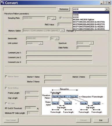 IQproducer Convert AWGN Clipping CCDF/FFT/Time Domain Transfer & Setting/Transfer & Setting Wizard Combination File Edit Convert IQ Convert Convert MG3700A Convert MG3710A IQproducer General Purpose
