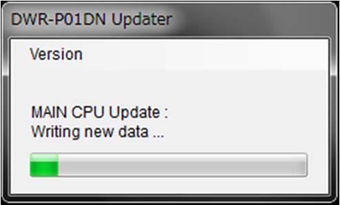 DWR-P01DN Version Updater を起動します スタートメニューから [ すべてのプログラム ] -> [Sony DWL Flash Write Tool] -> [DWR-P01DN Version X.XX Updater] をクリックします X.